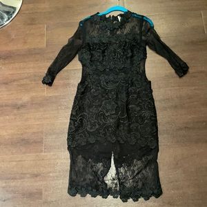 See through lace black dress size 4